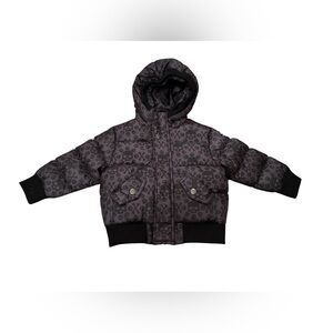 Appaman Toddler Kids 12-18M Puffer Bomber Jacket Skulls Black Grey Punk Designer